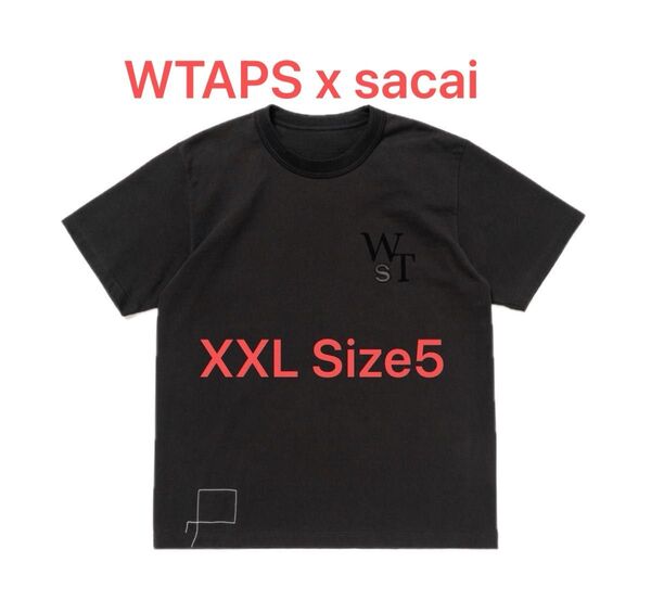 WTAPS SACAI Flock Print Tシャツ XXL Size5