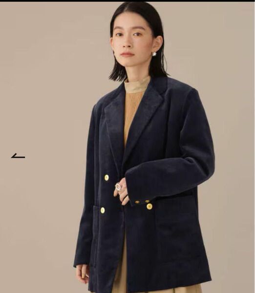 nano universe コーデュロイダブルジャケット 紺ブレ ナノユニバース テーラードジャケット ネイビー