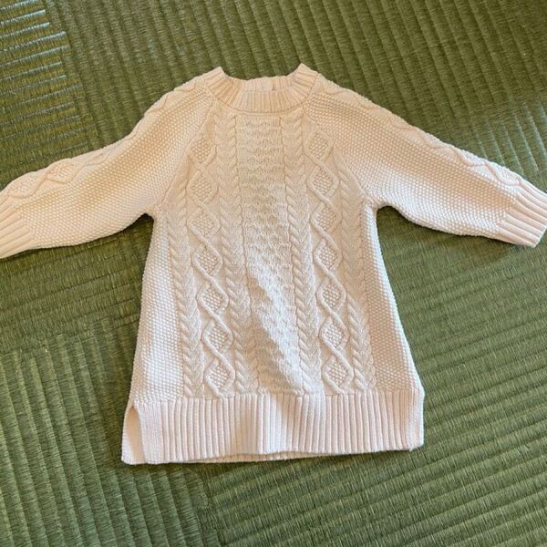 baby GAP ケーブルニットワンピース 80cm パステルピンク