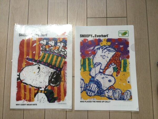 【新品未使用】Snoopy Tom Everhart スヌーピートム・エバハート A4 クリアファイル2枚組 非売品