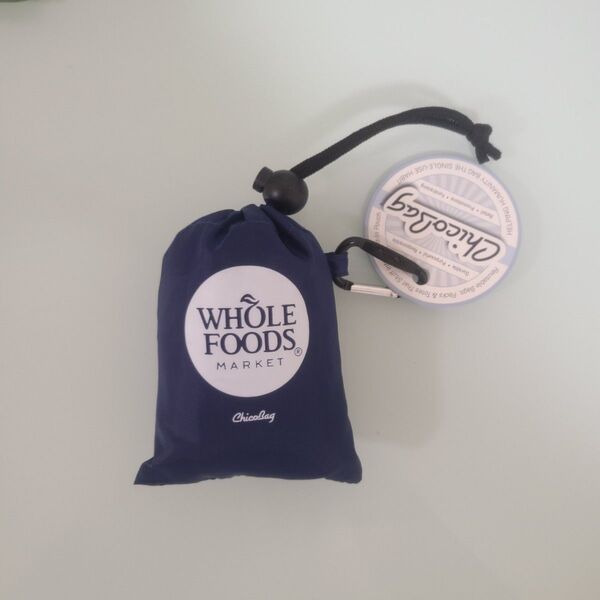 【新品未使用】Whole Foods Market 折りたたみ エコバッグ ホールフーズ ハワイ ネイビー