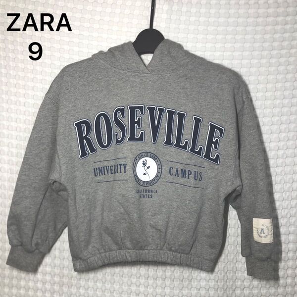 o358 ZARA ザラ トレーナー パーカー レディース 9 134cm古着 スウェットパーカー スウェット プリント