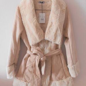 【新品】50%オフ リップサービス レディース ファーコート エコムートン サイズ ベージュ 定価16500円