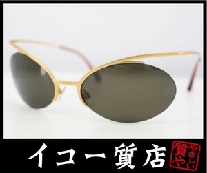 iko- pawnshop Chanel * ultimate rare design sunglasses 4001 metal frame Gold × Brown lens beautiful goods RY4760