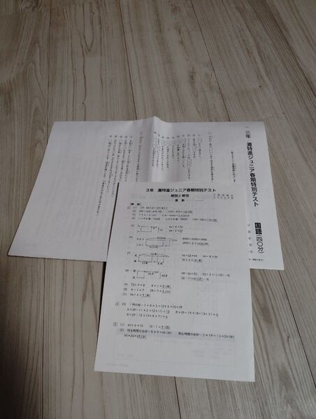 日能研 3年 灘特進ジュニア春期特別テスト