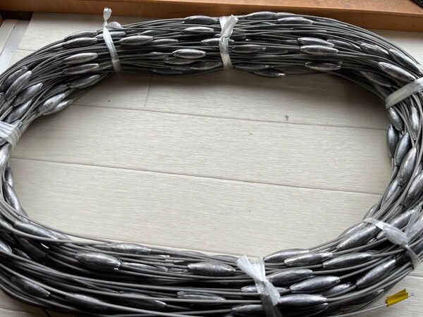 #ビシ鉛 100m 鉛4号434個ナイロンコーティングステンワイヤー37×7×7直径1.8mm(ワイヤーのみ1.5mm)