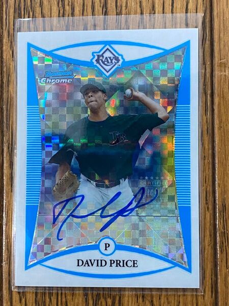 2008 Bowman Chrome Prospects Auto X-Fractors David Price 250枚限定