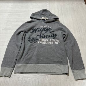 Tommy Hilfigerトミーヒルフィガーヴィンテージフィット Mサイズ フーディー パーカー グレー