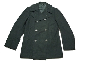 70’s　ビンテージ　米軍　Pコート　VI-MIL INC　ミリタリー　PEA COAT　黒？濃紺？　34S　ジャケット　100%ウール　ステンシル