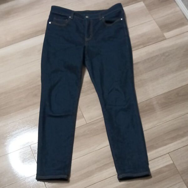 無印良品 ストレッチデニムパンツ 股下75 婦人 29(73.5cm)ダークネイビー