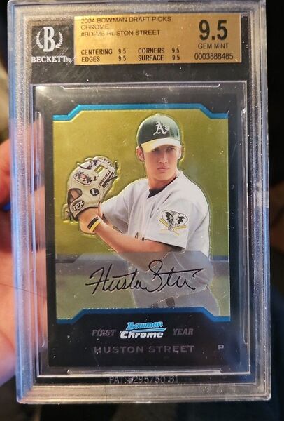 2004 TOPPS BOWMAN CHROME 1ST HUSTON STREET BGS9.5