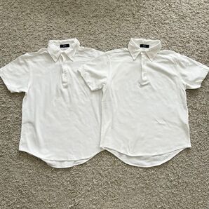 SHIPS 150cm ポロシャツ 2枚セット 定価12000円シップス キッズ お受験 白 ホワイト ボタンダウン 半袖 学校