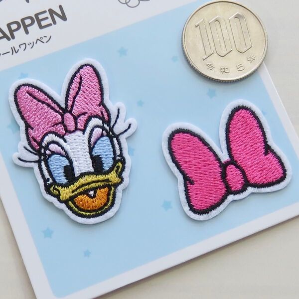 デイジー ディズニー 刺繍 アイロン ワッペン アップリケ リボン dn-40 手芸用品 アレンジ patch キャラクター