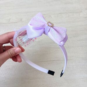 カチューシャ リボン パープル 子ども用