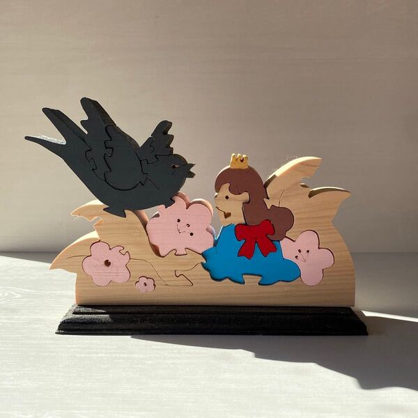 ハンドメイド 親指姫の組み木