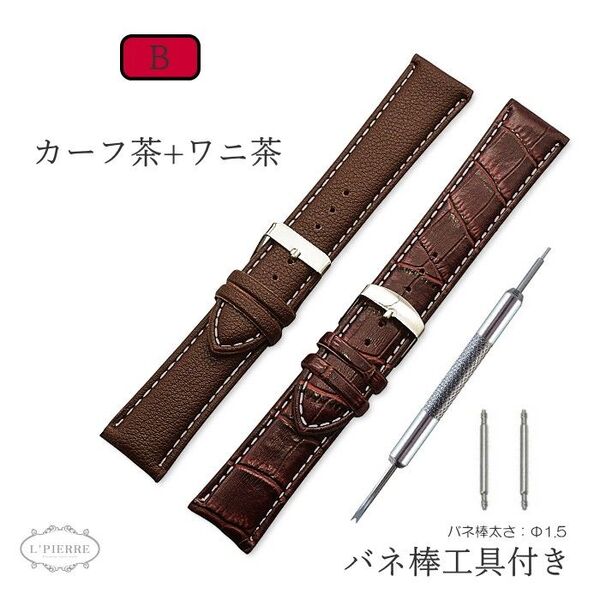 時計バンド 2本セット バネ棒交換工具付き 腕時計用ベルト スマートウォッチ