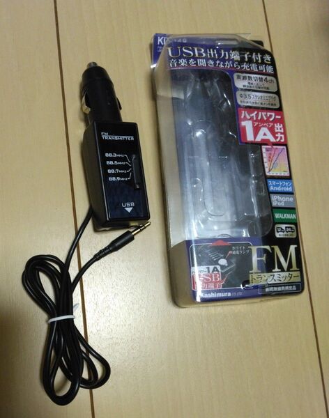 FM トランスミッター 4バンドUSB出力端子付き カシムラ