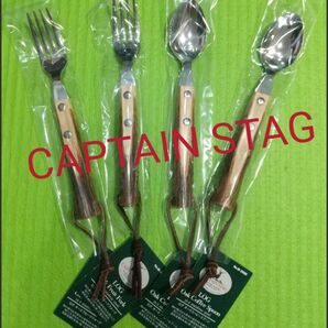 新品 タグ付き CAPTAIN STAG キャプテンスタッグ ログオーク フルーツフォーク コーヒースプーン セット