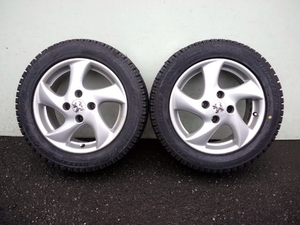 PEUGEOT 206 306 405 プジョー純正アルミ 6J +28 4H108 195/55R15未使用スタッドレスブリヂストンブリザックレボ BRIDGESTONE BLIZZAK REVO