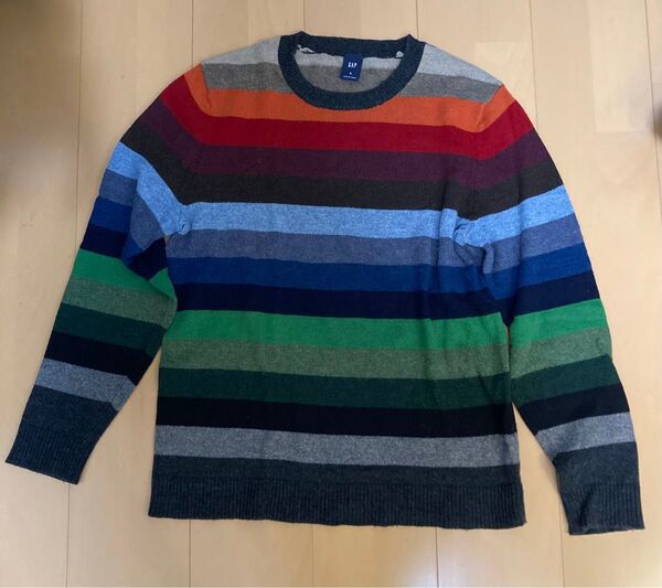 GAP クルーネック セーター マルチボーダー ニット S