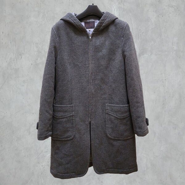 "TAKEO KIKUCHI" Half Wool Coat Non-Removable Hood タケオ キクチ コート