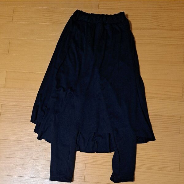 スカート パンツ Lサイズ スパッツ 黒 試着のみ 暖パン 裏起毛 美脚 レギンス付きロングスカート タイトスカート
