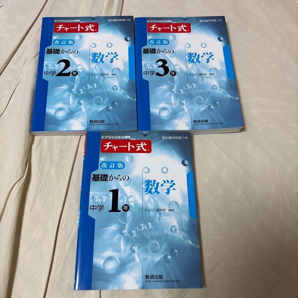 美品 チャート式 基礎からの中学 数学 1年 2年 3年 3冊 まとめて 数研出版