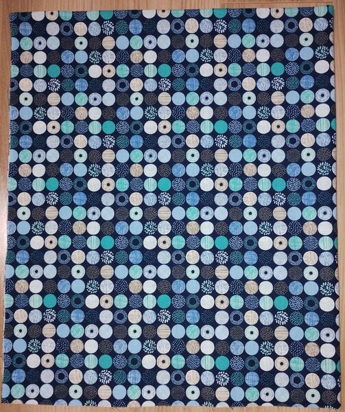 ハギレM6★シーチング★紺色★サークル 葉っぱ★巾84.5cm×80cm