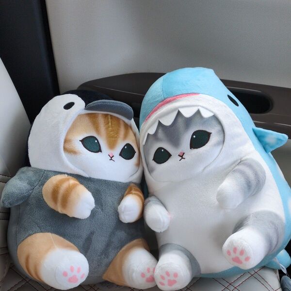 モフサンドUFOキャッチャー 海の生き物にゃんBIGぬいぐるみ全2種ジンベエザメとペンギン