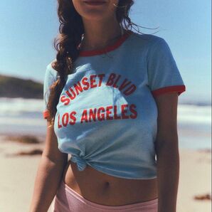ZARA スラブニットカレッジTシャツ ブルー 新品タグ付き 完売