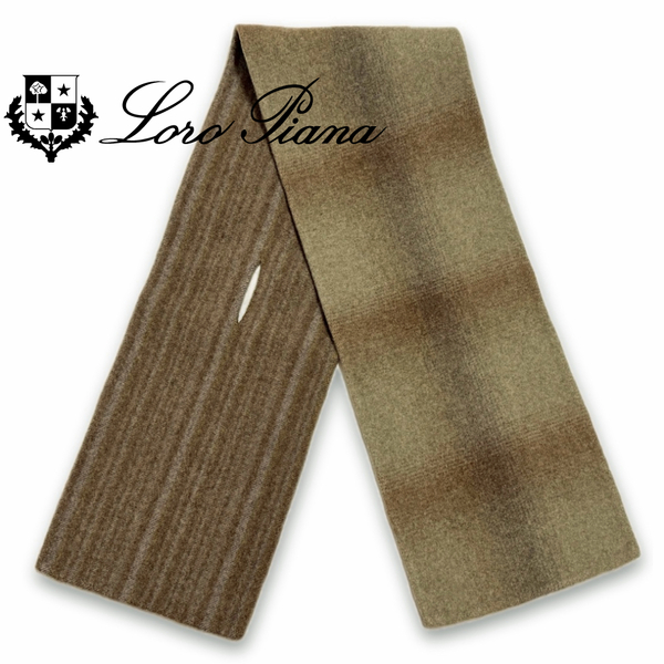 新品ロロピアーナLoro Piana メンズ カシミア100% マフラー 茶★