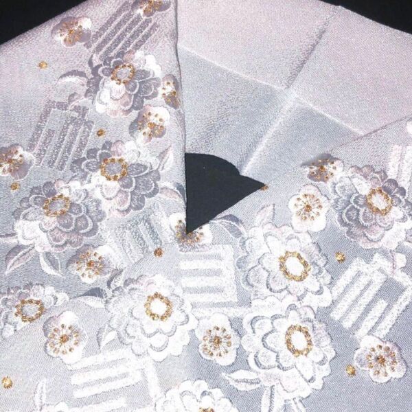 半襟 半衿 刺繍 豪華 白×金 花と源氏香 振袖 礼装※新品