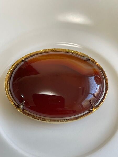 帯留め 縞瑪瑙 レトロ ヴィンテージ ペンダントトップ