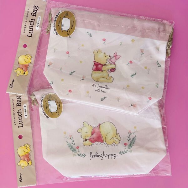 ディズニー くまのプーさん ランチバッグ お弁当袋 巾着袋 給食袋 新品