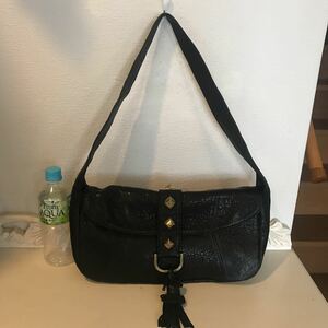 Samantha Thavasa New York حقيبة كتف جلدية أصلية سوداء Samantha Thavasa ، حقيبة ، حقيبة ، حقيبة يد