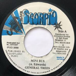 試聴 / GENERAL TREES / MINI BUS /Black Scorpio/reggae/Dancehall/Classics/80's/big hit !!/7inch