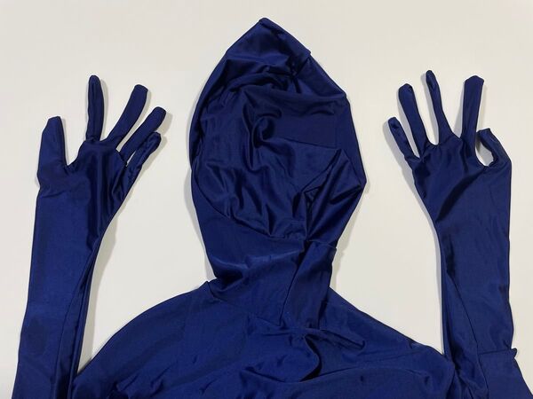 全身タイツ 光沢 ツルスベ ゼンタイ 紺色 ネイビー Lサイズ 新品 ZENTAI