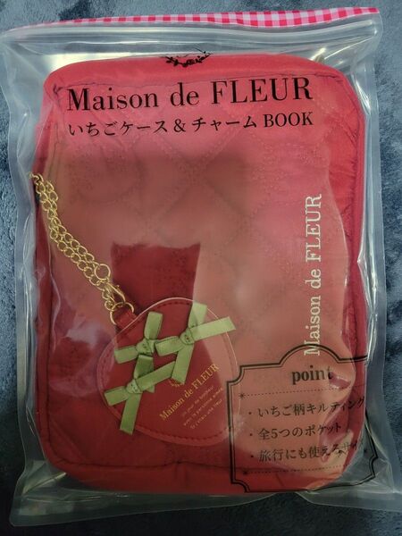 【新品】Maison de FLEUR いちごケース&チャームBOOK 多機能ポーチ ピンク マルチケース ポーチ