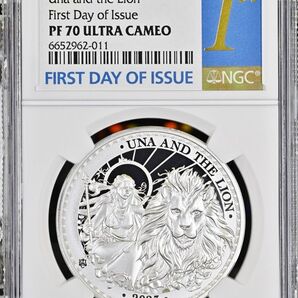 2023年 セントヘレナ ウナとライオン 1ポンド 1オンス プルーフ 銀貨 NGC PF70 ULTRA CAMEO FDI