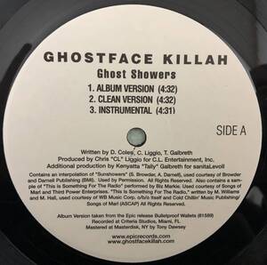 GHOSTFACE KILLAH / GHOST SHOWERS / ICE / HILTON / US ORIGINAL PROMO PRESS / WU-TANG CLAN