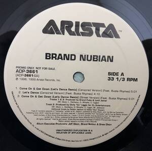 BRAND NUBIAN / COME ON & GET DOWN REMIX FT BUSTA RHYMES / US PROMO ONLY