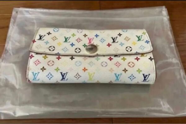 LOUIS VUITTON ルイヴィトン ポルトフォイユ・サラ モノグラム 長財布 マルチカラー ブロン 財布 ホワイト