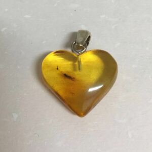  insect entering amber amber Heart pendant rare 