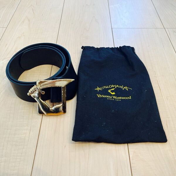 Vivienne Westwood ANGLOMANIAベルト、ブラック レザー