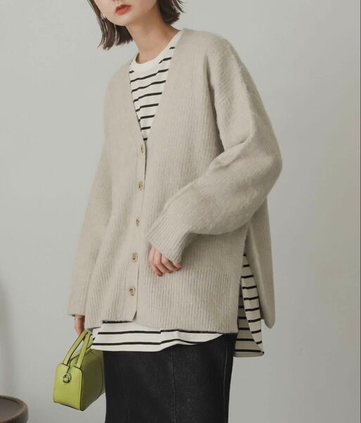SENSE OF PLACE URBAN RESEARCH サイドスリットルーズカーディガン ベージュ
