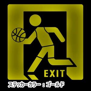 ★千円以上送料0★(15cm) 非常口パロディ【バスケットボール編】NBAステッカー、車のリアガラス用にも最適、八村塁応援ステッカー(1)