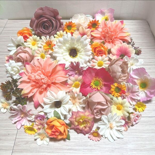 NO0212-07 造花 花材 花 パーツ 素材 セット 花 アーティフィシャルフラワー 花材セット ローズ アジサイ