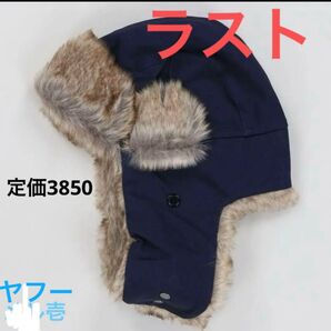 SPINNS コットンアビエイターキャップ ネイビー 帽子 ファー ヤフー壱