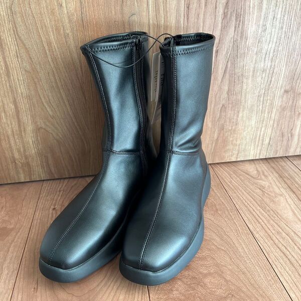 UNIQLO C ユニクロストレッチショートブーツ 23cm ブラック