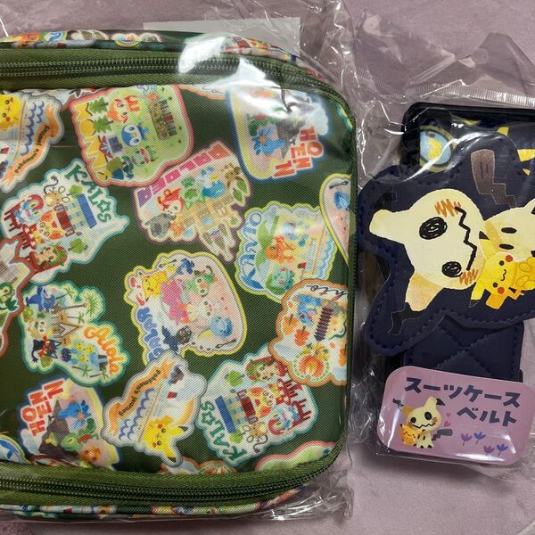 ポケモンセンター トラベルポーチ スーツケースベルト ミミッキュ ピカチュウ セット